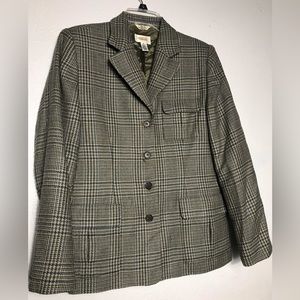 Talbots plaid lambswool blazer womens jacket 8